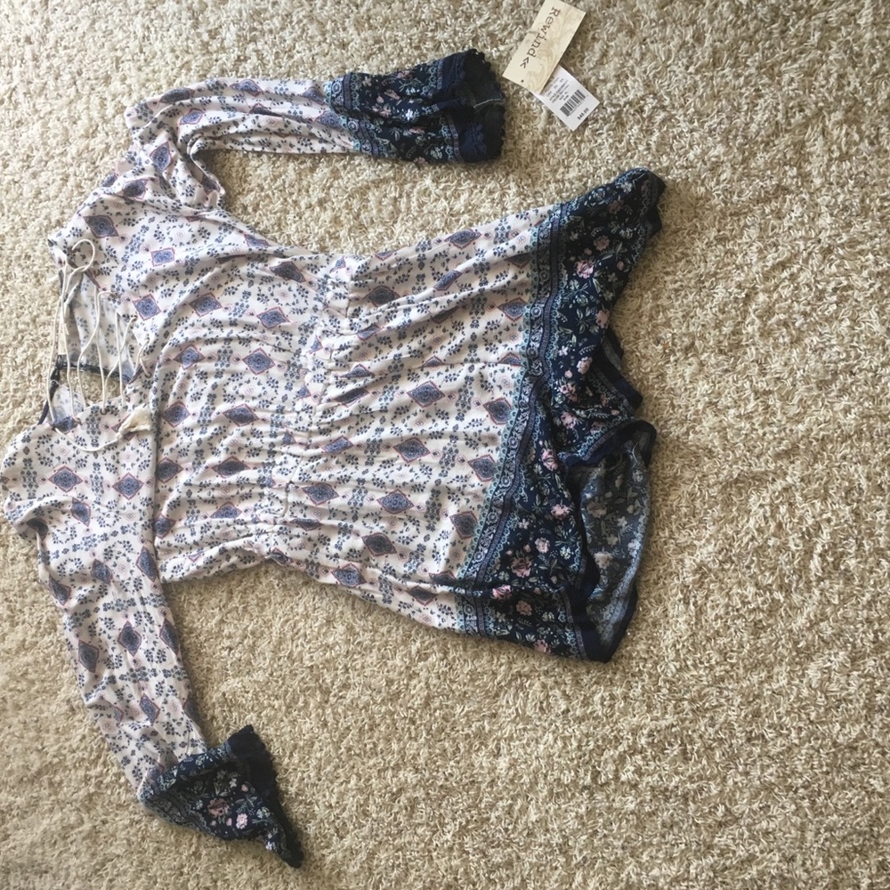 Blue and white romper